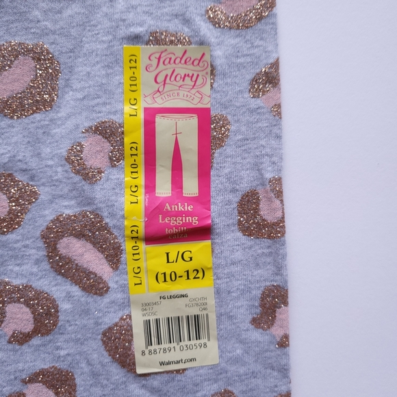 NWT Kids Girls Ankle Leggings Size L(10-12) - Picture 4 of 4